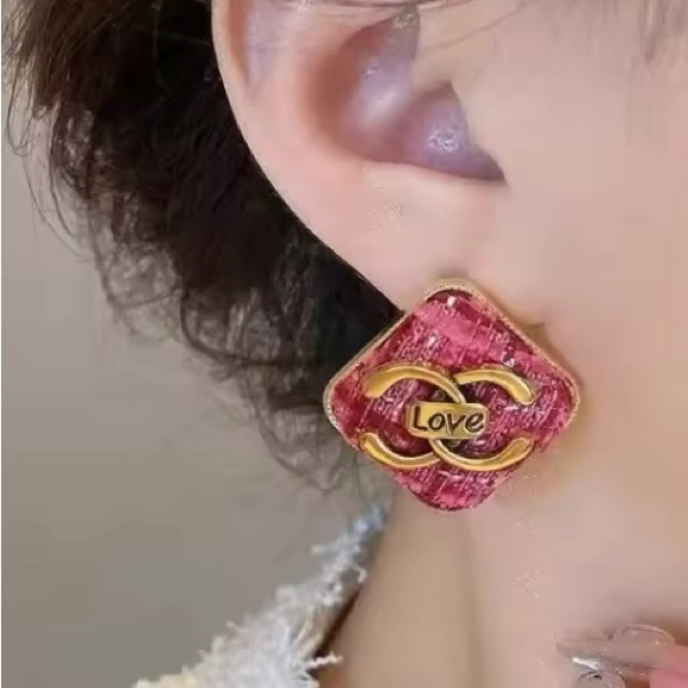 High Fashion Velvet Love Earrings
